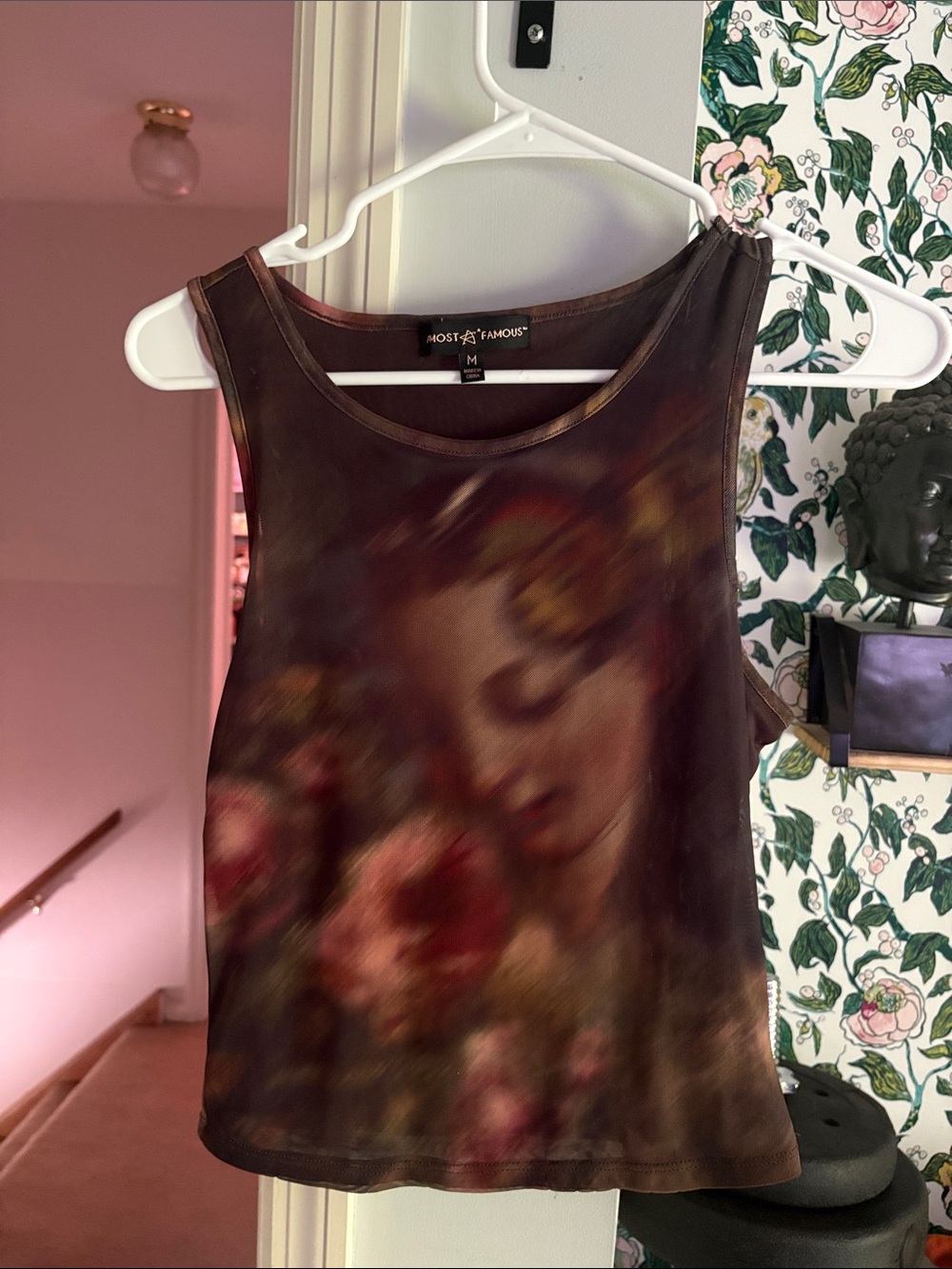 Almost Famous Brown Floral Portrait Sleeveless Tank